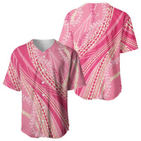 Polynesian Puakeniken Pikake Twisted Lei Baseball Jersey Rose Pink - Polynesian Pride