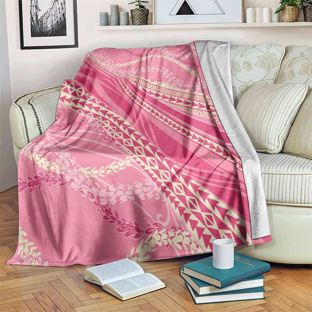 Polynesian Puakeniken Pikake Twisted Lei Blanket Rose Pink - Polynesian Pride
