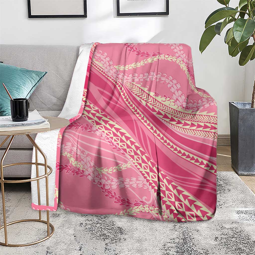 Polynesian Puakeniken Pikake Twisted Lei Blanket Rose Pink - Polynesian Pride