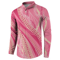 Polynesian Puakeniken Pikake Twisted Lei Button Sweatshirt Rose Pink - Polynesian Pride
