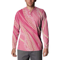 Polynesian Puakeniken Pikake Twisted Lei Button Sweatshirt Rose Pink - Polynesian Pride