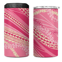 Polynesian Puakeniken Pikake Twisted Lei 4 in 1 Can Cooler Tumbler Rose Pink - Polynesian Pride