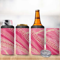 Polynesian Puakeniken Pikake Twisted Lei 4 in 1 Can Cooler Tumbler Rose Pink - Polynesian Pride