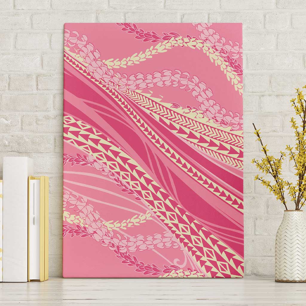 Polynesian Puakeniken Pikake Twisted Lei Canvas Wall Art Rose Pink - Polynesian Pride