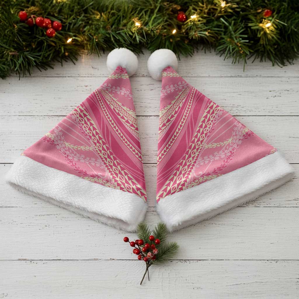 Polynesian Puakeniken Pikake Twisted Lei Christmas Santa Hat Rose Pink - Polynesian Pride