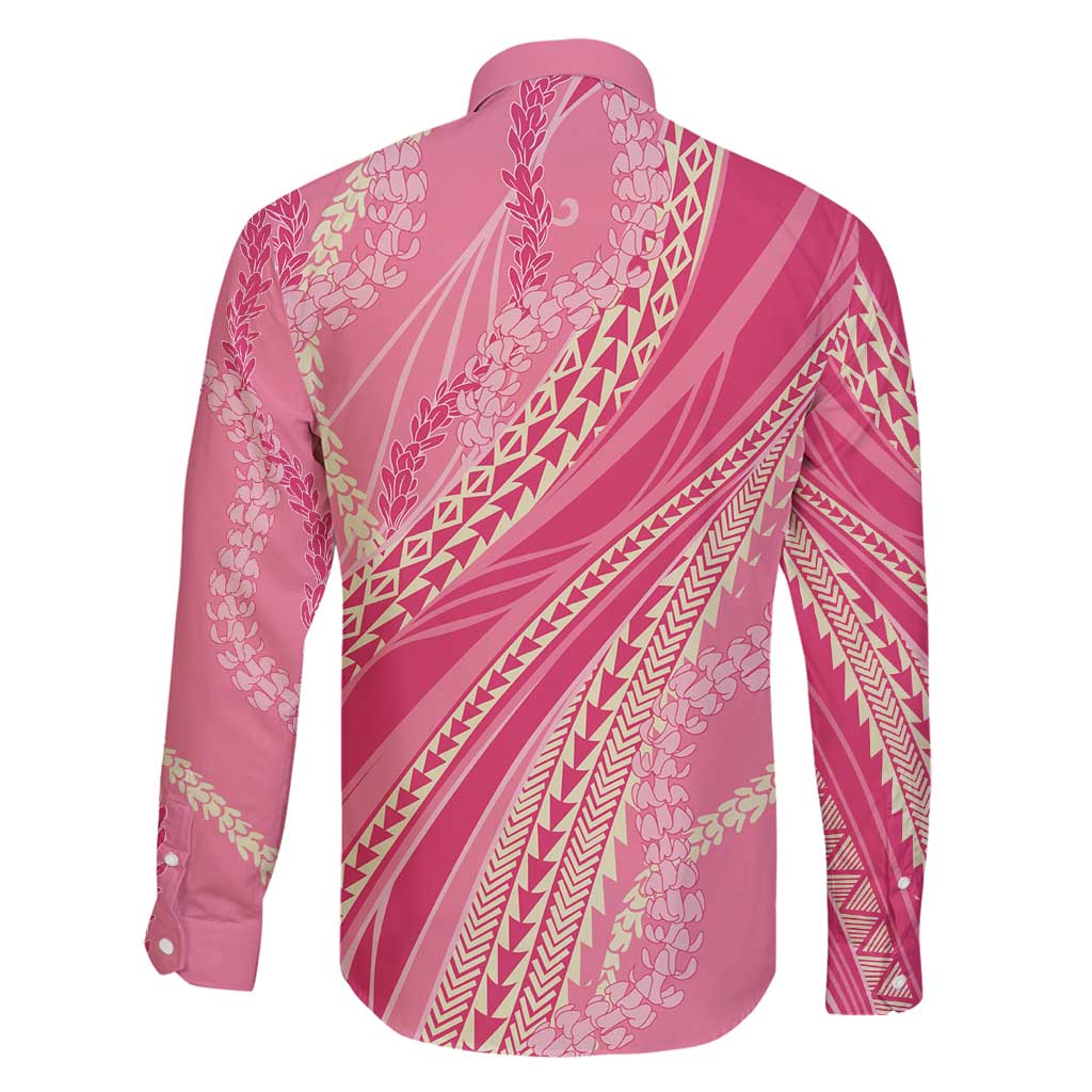 Polynesian Puakeniken Pikake Twisted Lei Family Matching Mermaid Dress and Hawaiian Shirt Rose Pink - Polynesian Pride