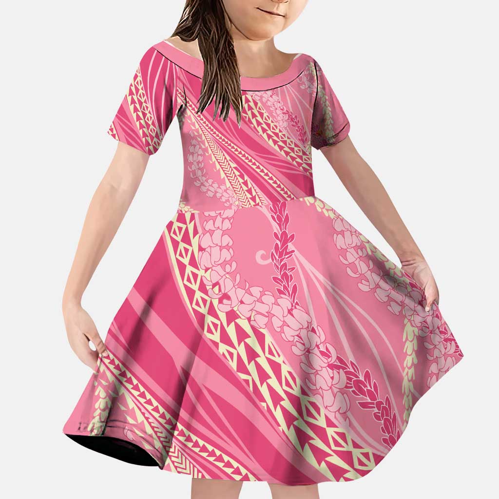 Polynesian Puakeniken Pikake Twisted Lei Family Matching Puletasi and Hawaiian Shirt Rose Pink - Polynesian Pride