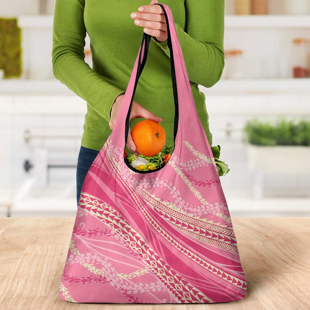 Polynesian Puakeniken Pikake Twisted Lei Grocery Bag Rose Pink - Polynesian Pride