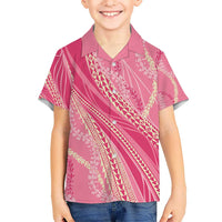 Polynesian Puakeniken Pikake Twisted Lei Kid Hawaiian Shirt Rose Pink - Polynesian Pride