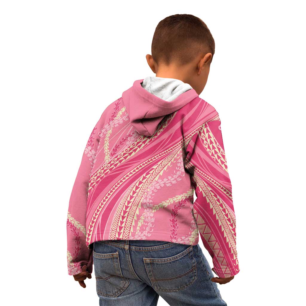 Polynesian Puakeniken Pikake Twisted Lei Kid Hoodie Rose Pink - Polynesian Pride