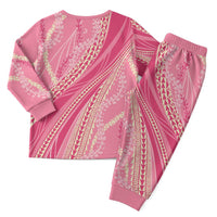 Polynesian Puakeniken Pikake Twisted Lei Christmas Pajama Set Rose Pink - Polynesian Pride