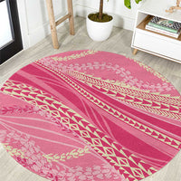 Polynesian Puakeniken Pikake Twisted Lei Round Carpet Rose Pink - Polynesian Pride