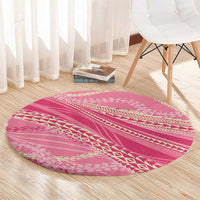 Polynesian Puakeniken Pikake Twisted Lei Round Carpet Rose Pink - Polynesian Pride