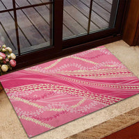 Polynesian Puakeniken Pikake Twisted Lei Rubber Doormat Rose Pink - Polynesian Pride