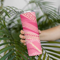 Polynesian Puakeniken Pikake Twisted Lei Skinny Tumbler Rose Pink - Polynesian Pride
