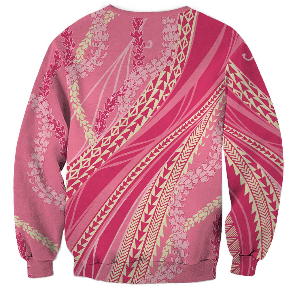 Polynesian Puakeniken Pikake Twisted Lei Sweatshirt Rose Pink - Polynesian Pride