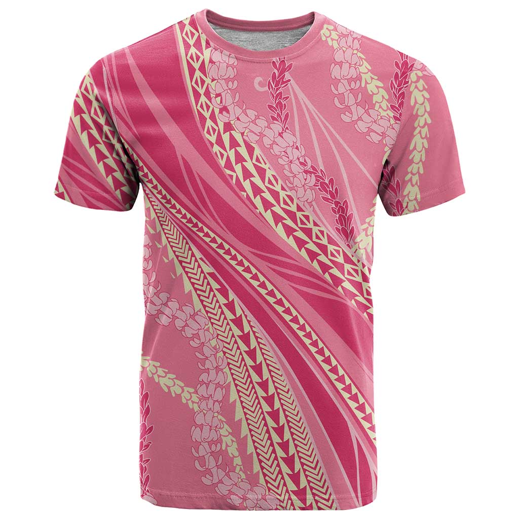 Polynesian Puakeniken Pikake Twisted Lei T Shirt Rose Pink - Polynesian Pride