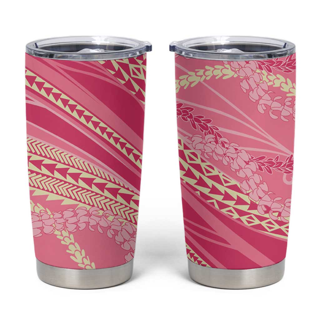 Polynesian Puakeniken Pikake Twisted Lei Tumbler Cup Rose Pink - Polynesian Pride