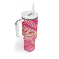 Polynesian Puakeniken Pikake Twisted Lei Tumbler With Handle Rose Pink - Polynesian Pride