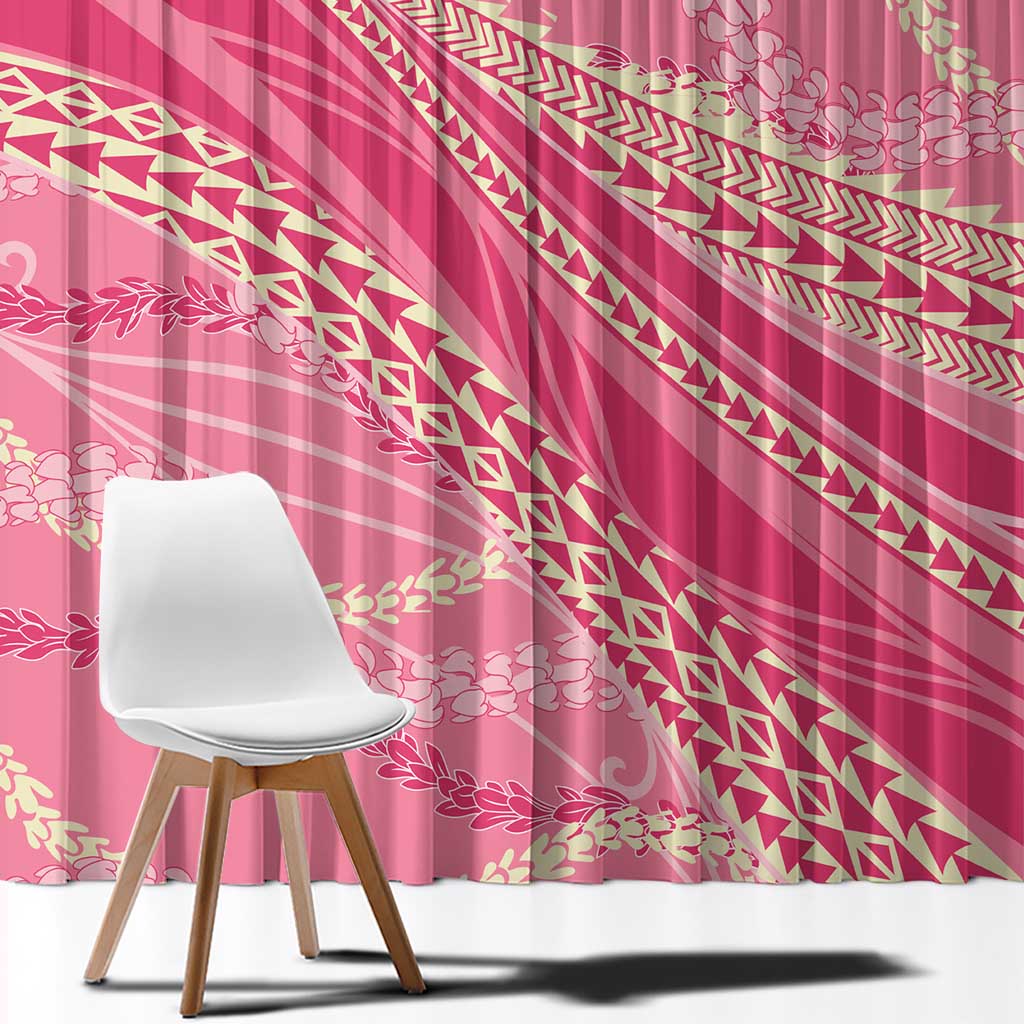 Polynesian Puakeniken Pikake Twisted Lei Window Curtain Rose Pink - Polynesian Pride