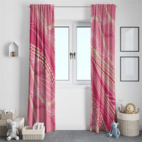 Polynesian Puakeniken Pikake Twisted Lei Window Curtain Rose Pink - Polynesian Pride