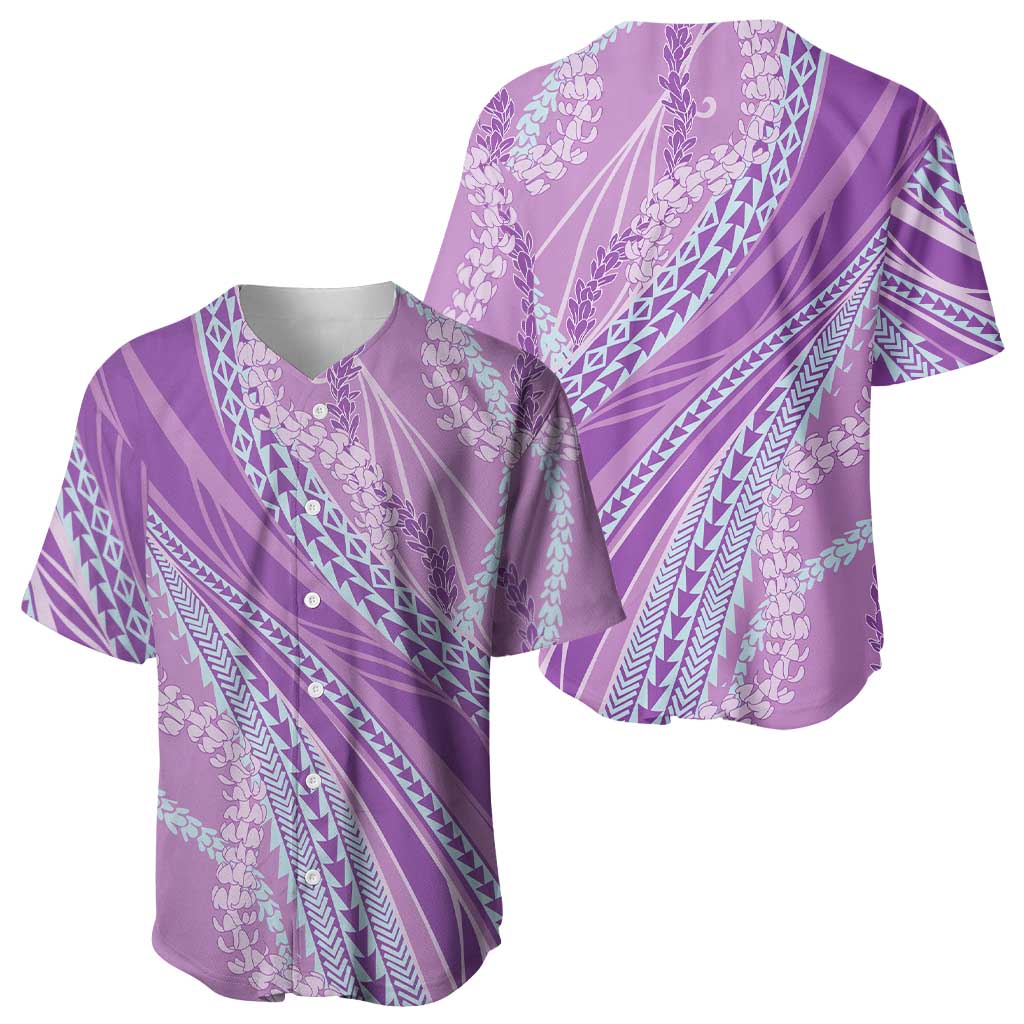 Polynesian Puakeniken Pikake Twisted Lei Baseball Jersey Amethys - Polynesian Pride