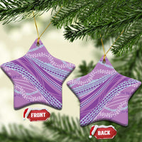 Polynesian Puakeniken Pikake Twisted Lei Ceramic Ornament Amethys - Polynesian Pride