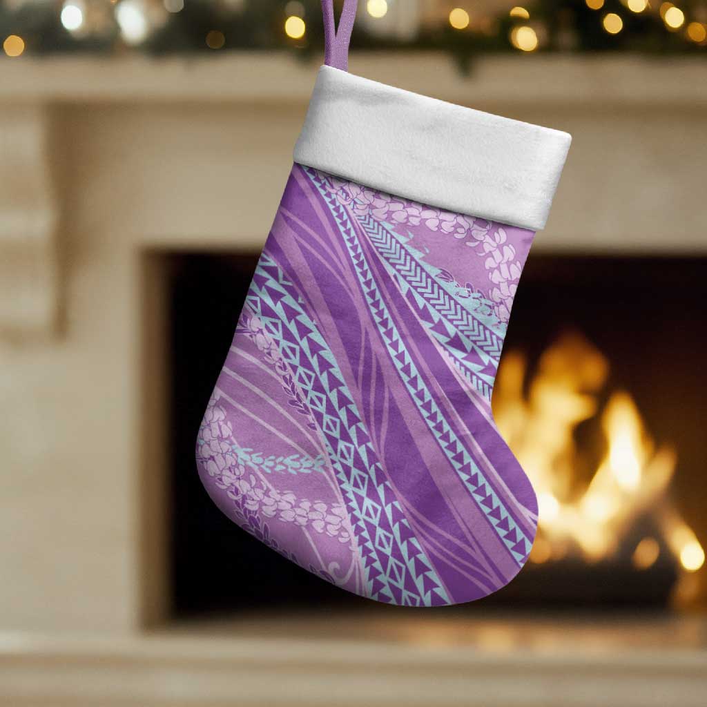 Polynesian Puakeniken Pikake Twisted Lei Christmas Stocking Amethys - Polynesian Pride