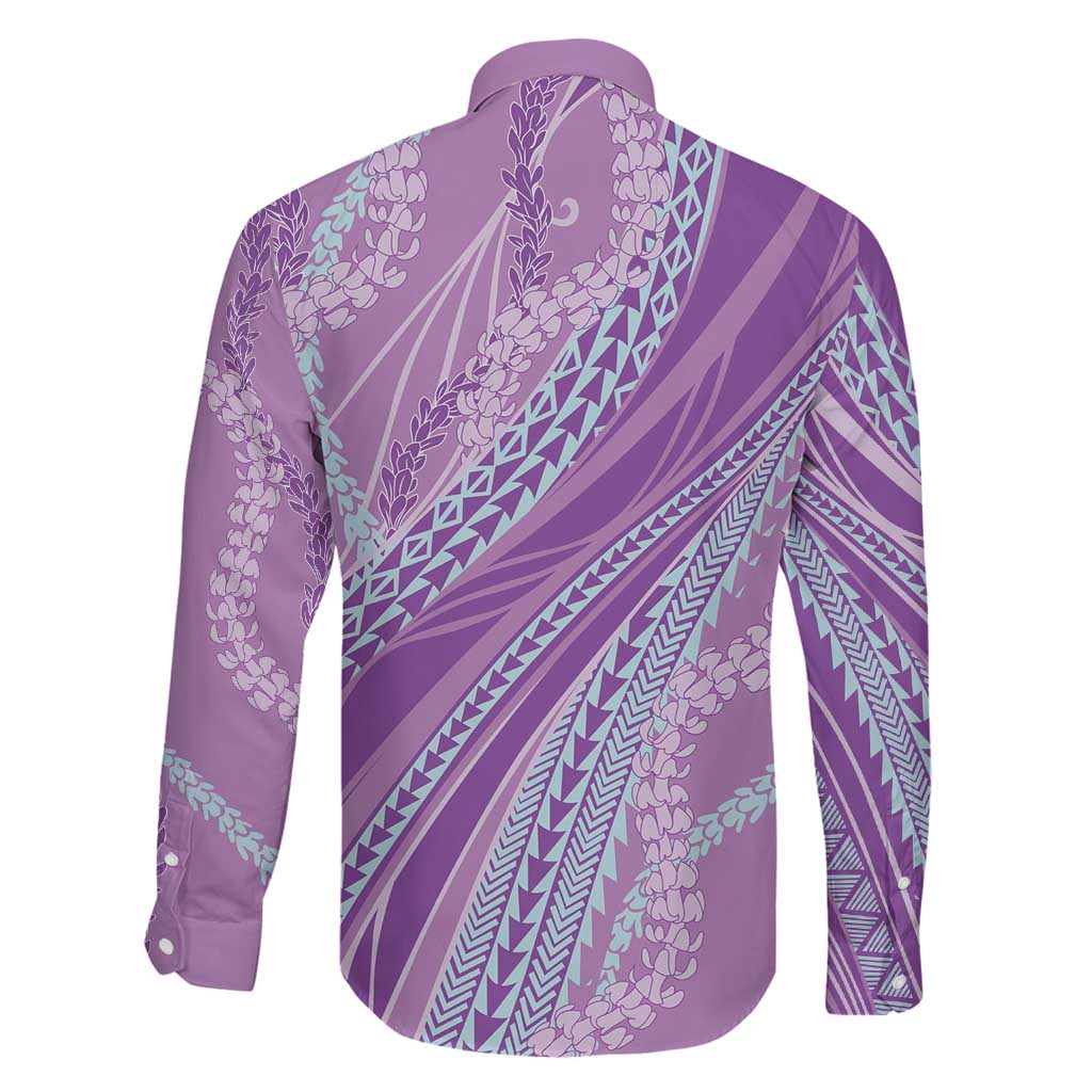 Polynesian Puakeniken Pikake Twisted Lei Family Matching Mermaid Dress and Hawaiian Shirt Amethys - Polynesian Pride