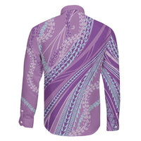 Polynesian Puakeniken Pikake Twisted Lei Family Matching Off Shoulder Short Dress and Hawaiian Shirt Amethys - Polynesian Pride