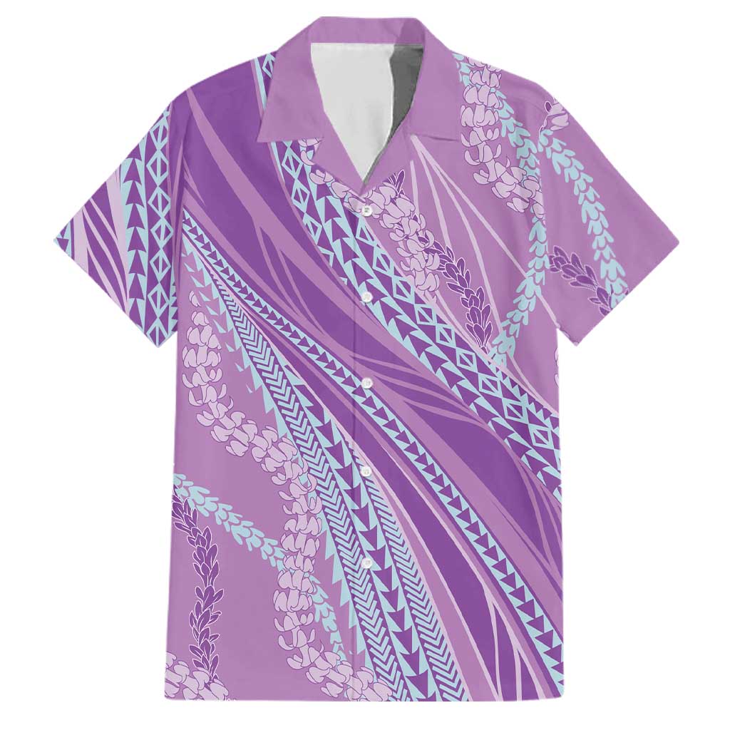 Polynesian Puakeniken Pikake Twisted Lei Family Matching Puletasi and Hawaiian Shirt Amethys - Polynesian Pride