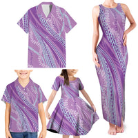 Polynesian Puakeniken Pikake Twisted Lei Family Matching Tank Maxi Dress and Hawaiian Shirt Amethys - Polynesian Pride