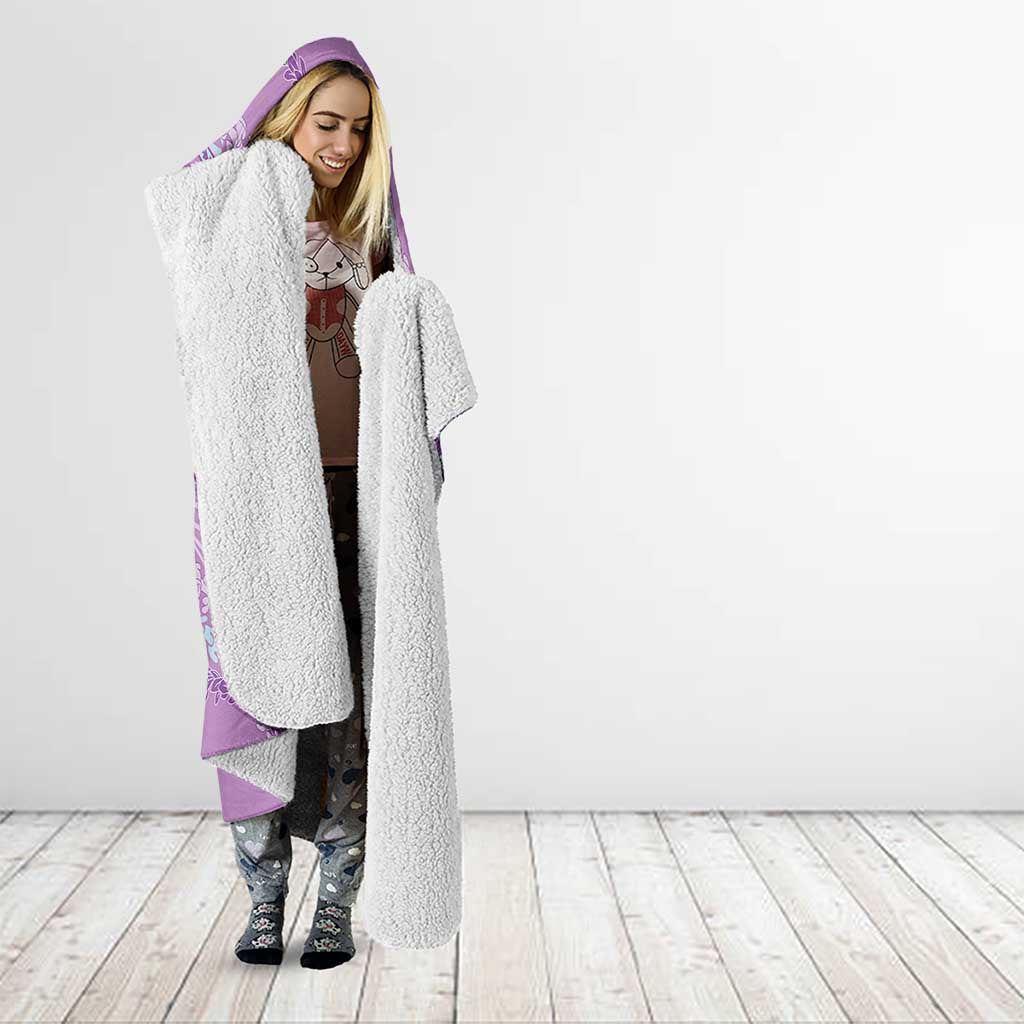 Polynesian Puakeniken Pikake Twisted Lei Hooded Blanket Amethys - Polynesian Pride