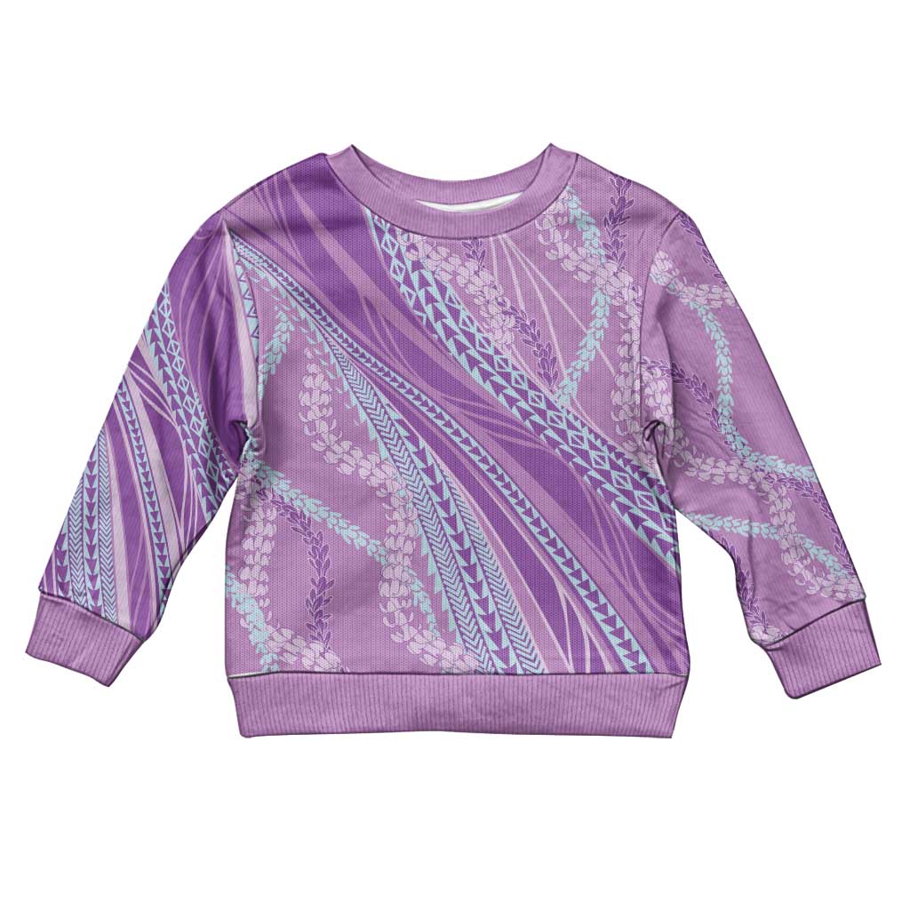 Polynesian Puakeniken Pikake Twisted Lei Kid Ugly Christmas Sweater Amethys - Polynesian Pride