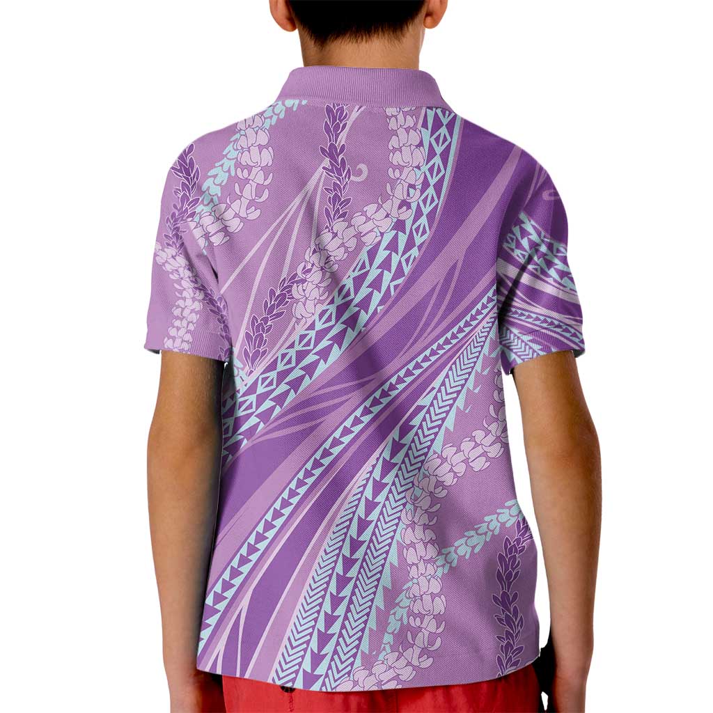 Polynesian Puakeniken Pikake Twisted Lei Kid Polo Shirt Amethys - Polynesian Pride