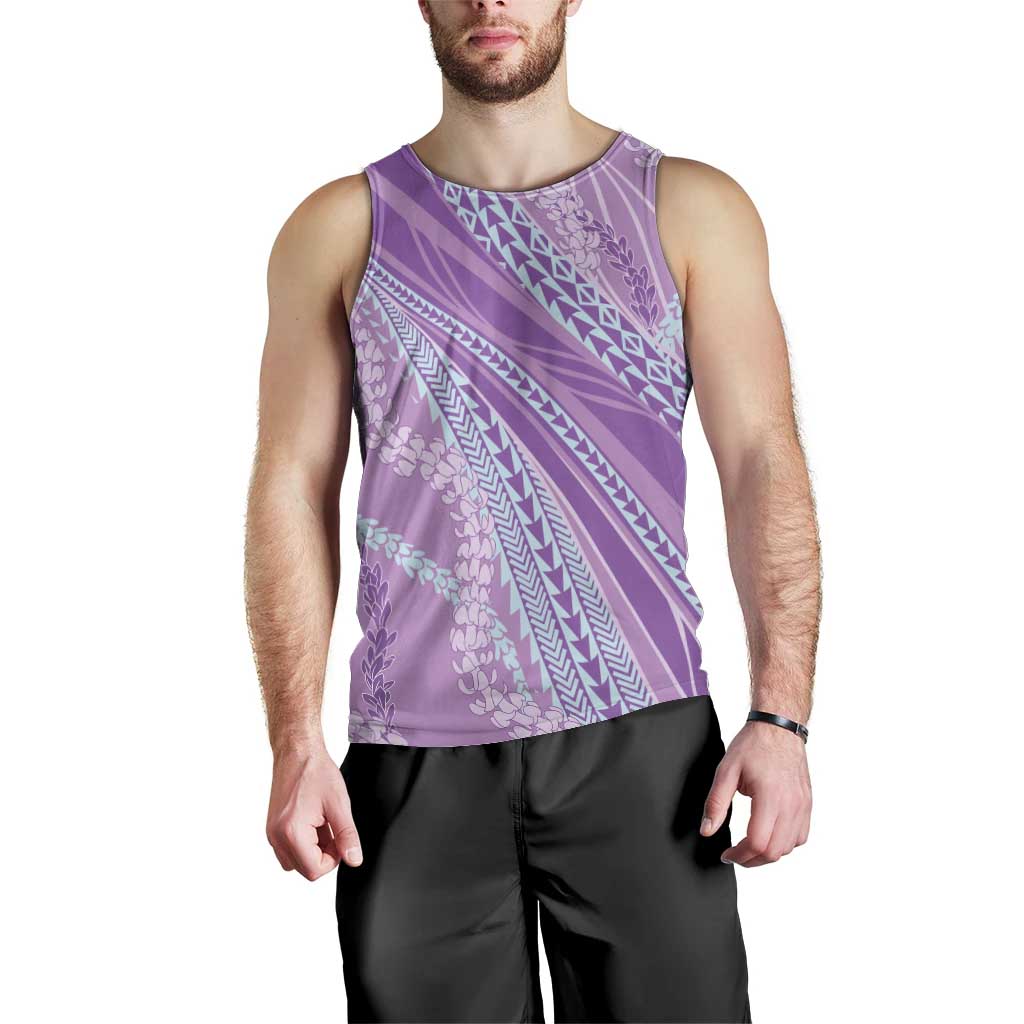 Polynesian Puakeniken Pikake Twisted Lei Men Tank Top Amethys - Polynesian Pride