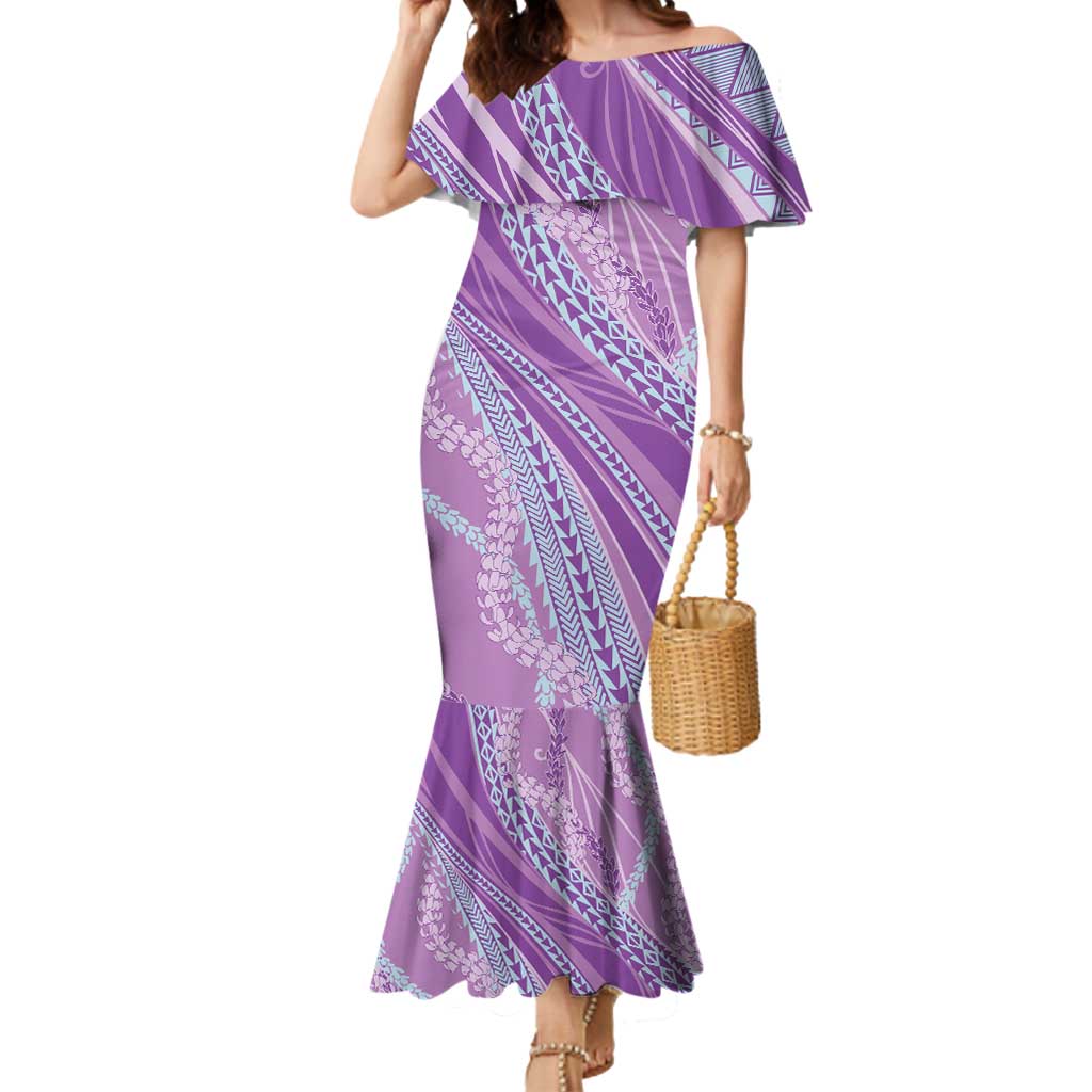 Polynesian Puakeniken Pikake Twisted Lei Mermaid Dress Amethys - Polynesian Pride