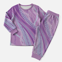 Polynesian Puakeniken Pikake Twisted Lei Christmas Pajama Set Amethys - Polynesian Pride