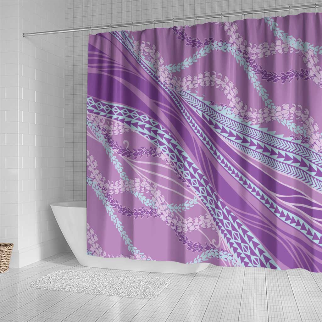 Polynesian Puakeniken Pikake Twisted Lei Shower Curtain Amethys - Polynesian Pride