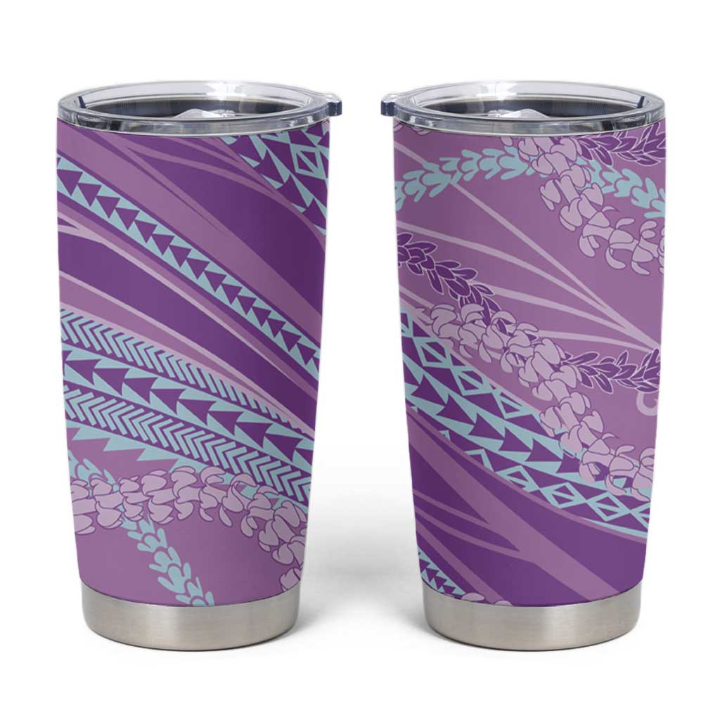 Polynesian Puakeniken Pikake Twisted Lei Tumbler Cup Amethys - Polynesian Pride