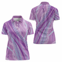Polynesian Puakeniken Pikake Twisted Lei Women Polo Shirt Amethys - Polynesian Pride