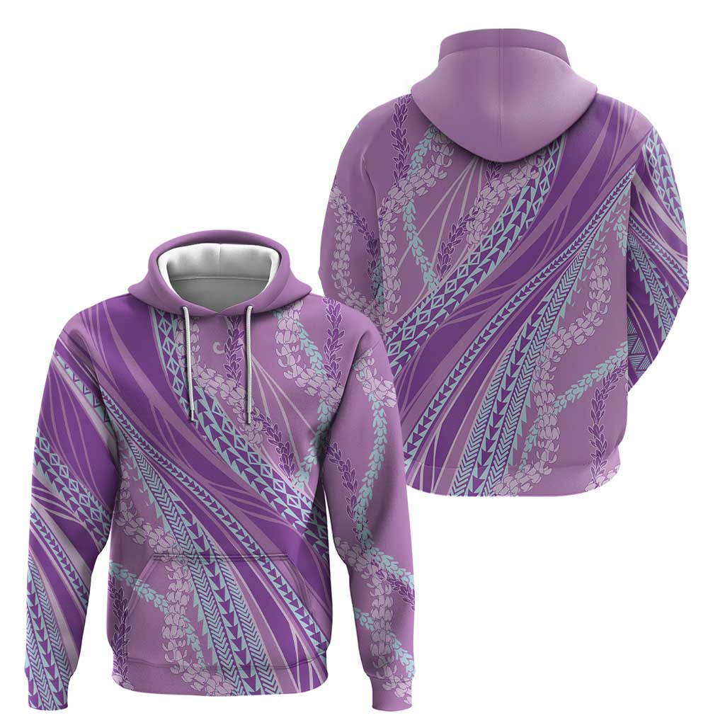 Polynesian Puakeniken Pikake Twisted Lei Zip Hoodie Amethys - Polynesian Pride
