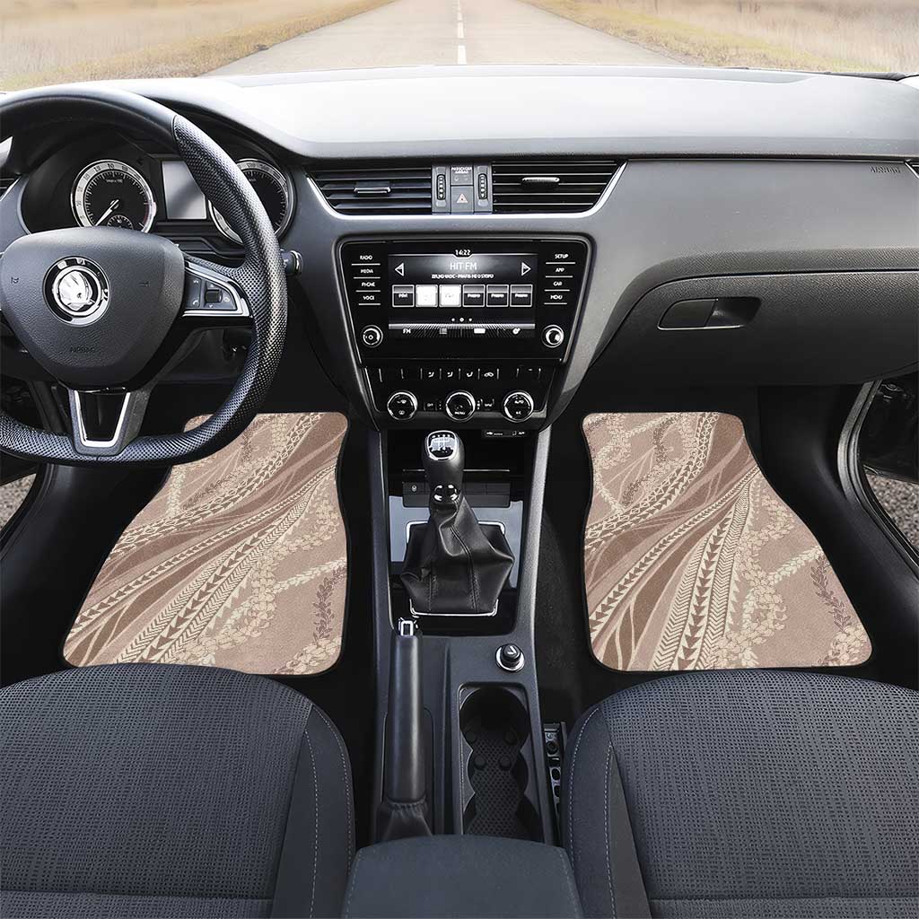 Polynesian Puakeniken Pikake Twisted Lei Car Mats Beige - Polynesian Pride