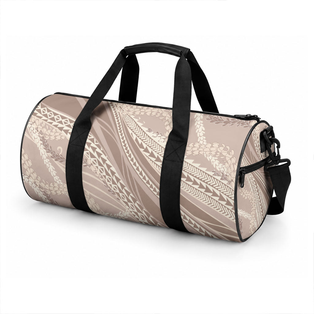 Polynesian Puakeniken Pikake Twisted Lei Duffle Bag Beige LT7 - Polynesian Pride