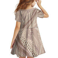 Polynesian Puakeniken Pikake Twisted Lei Family Matching Off Shoulder Maxi Dress and Hawaiian Shirt Beige - Polynesian Pride