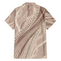 Polynesian Puakeniken Pikake Twisted Lei Hawaiian Shirt Beige - Polynesian Pride