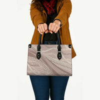 Polynesian Puakeniken Pikake Twisted Lei Leather Bag Beige LT7 - Polynesian Pride
