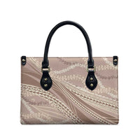 Polynesian Puakeniken Pikake Twisted Lei Leather Bag Beige LT7 - Polynesian Pride