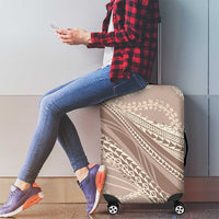 Polynesian Puakeniken Pikake Twisted Lei Luggage Cover Beige - Polynesian Pride
