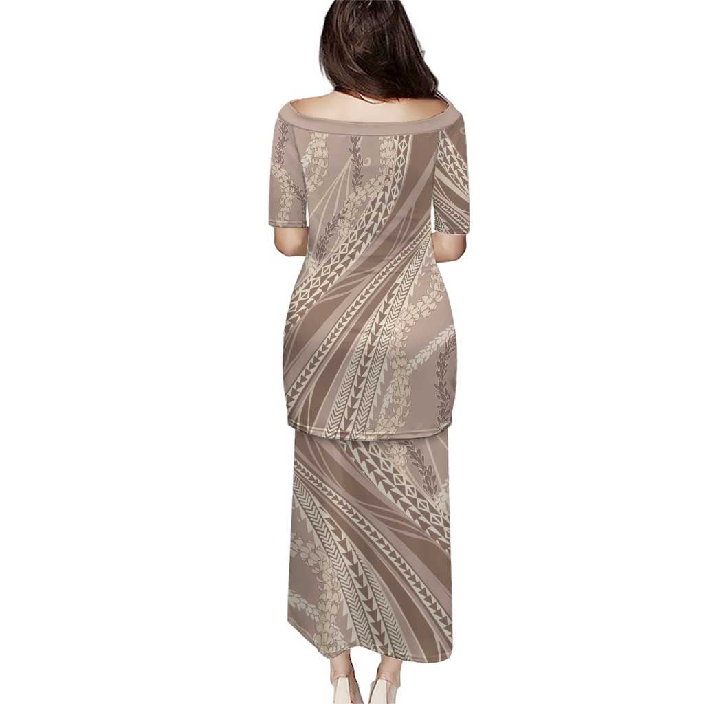 Polynesian Puakeniken Pikake Twisted Lei Puletasi Beige - Polynesian Pride